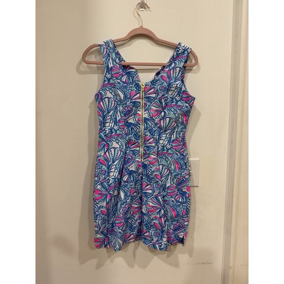 Lilly Pulitzer for Target My Fans Cotton Shift Dress Size 4 blue pink 20th anniv - Picture 3 of 6